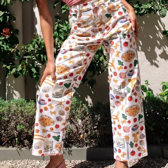 Lisa Says Gah Colorful Patterned Wide Leg Pants - Picture 2 of 7